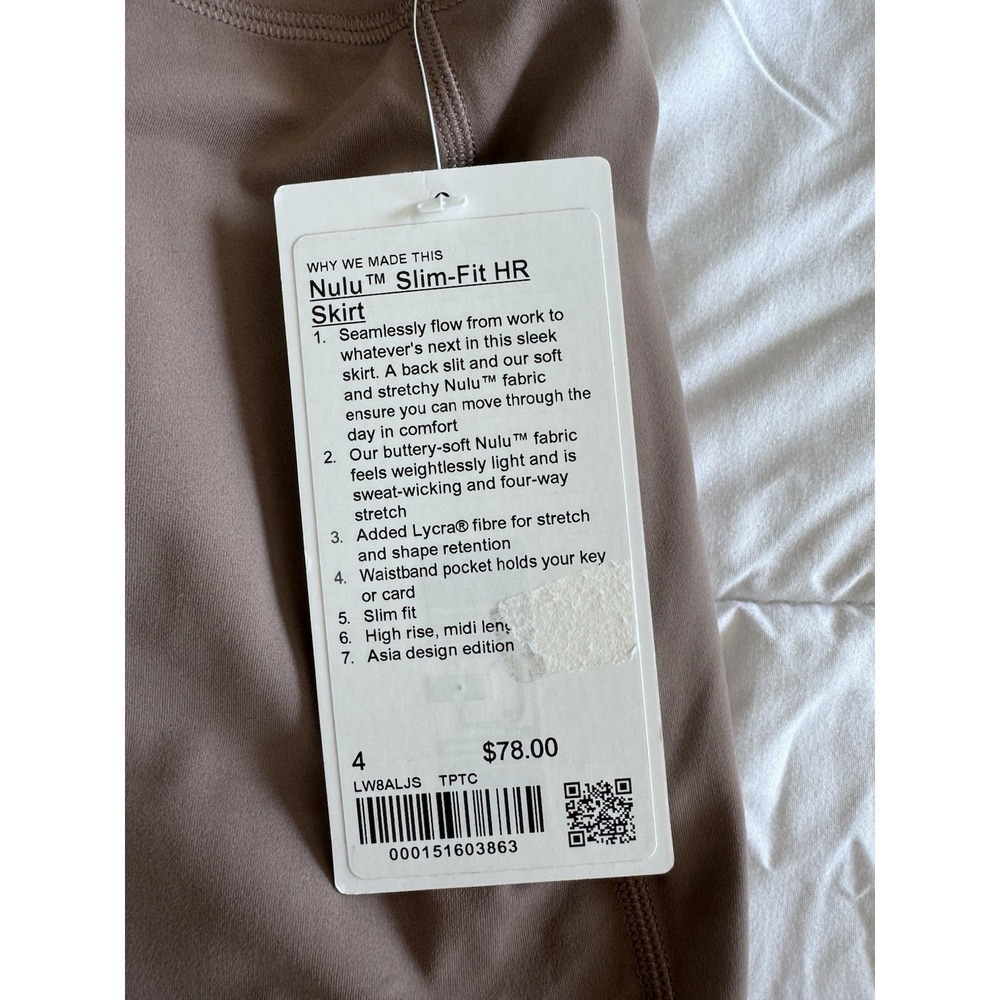 Lululemon Nulu Slim-Fit High-Rise Skirt, TPTC, Size 4, Brown Taupe Stretchy NWT - Picture 6 of 13